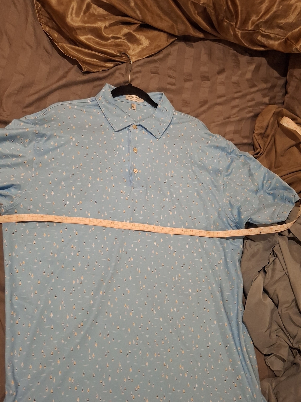 Peter Millar Light Blue Short-Sleeve Polo with Micro Pattern - Picture 11 of 16